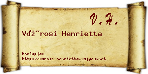 Városi Henrietta névjegykártya